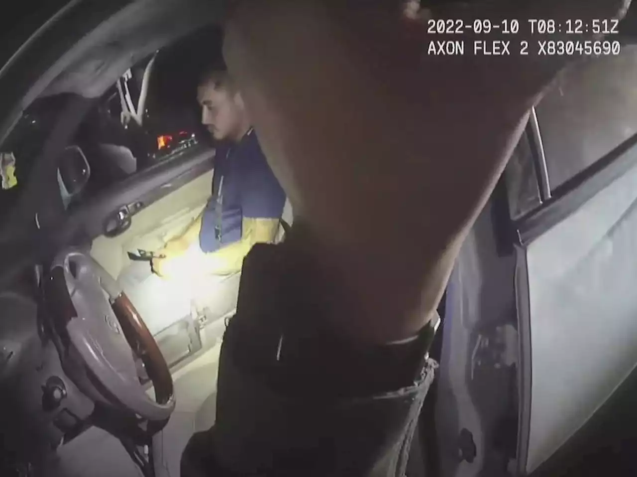 Las Vegas police video shows moment officer was shot during traffic stop