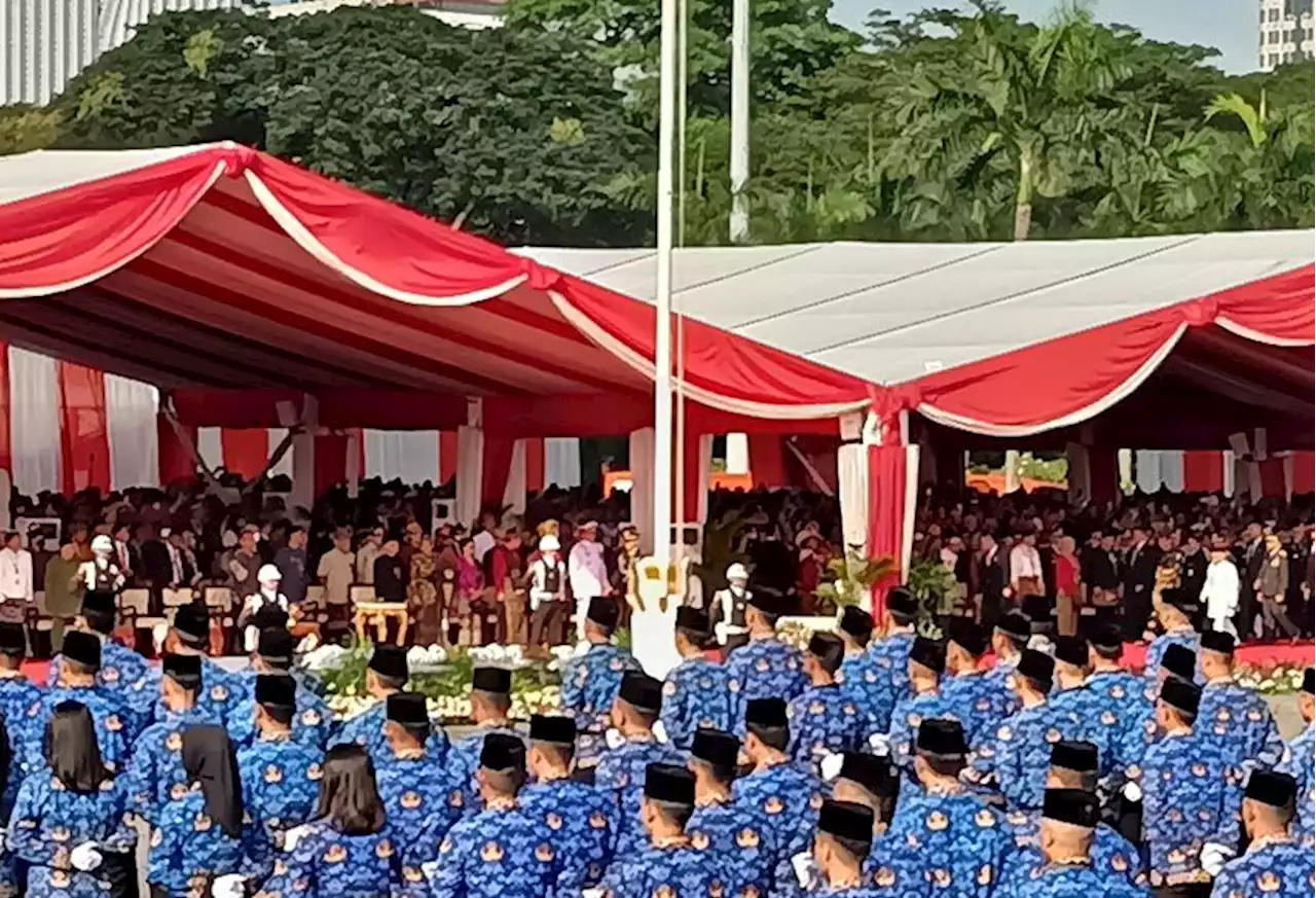 Jokowi Tiba di Monas, Pimpin Upacara Hari Lahir Pancasila