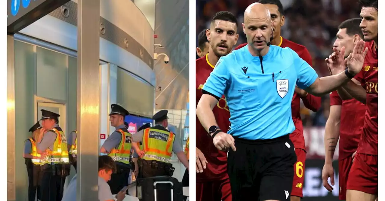 Europa League, l&#39;arbitro&nbsp;Taylor insultato dai tifosi della Roma in aeroporto