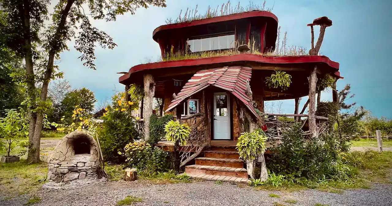 You can stay in a quirky cabin in Ontario that looks like a mushroom