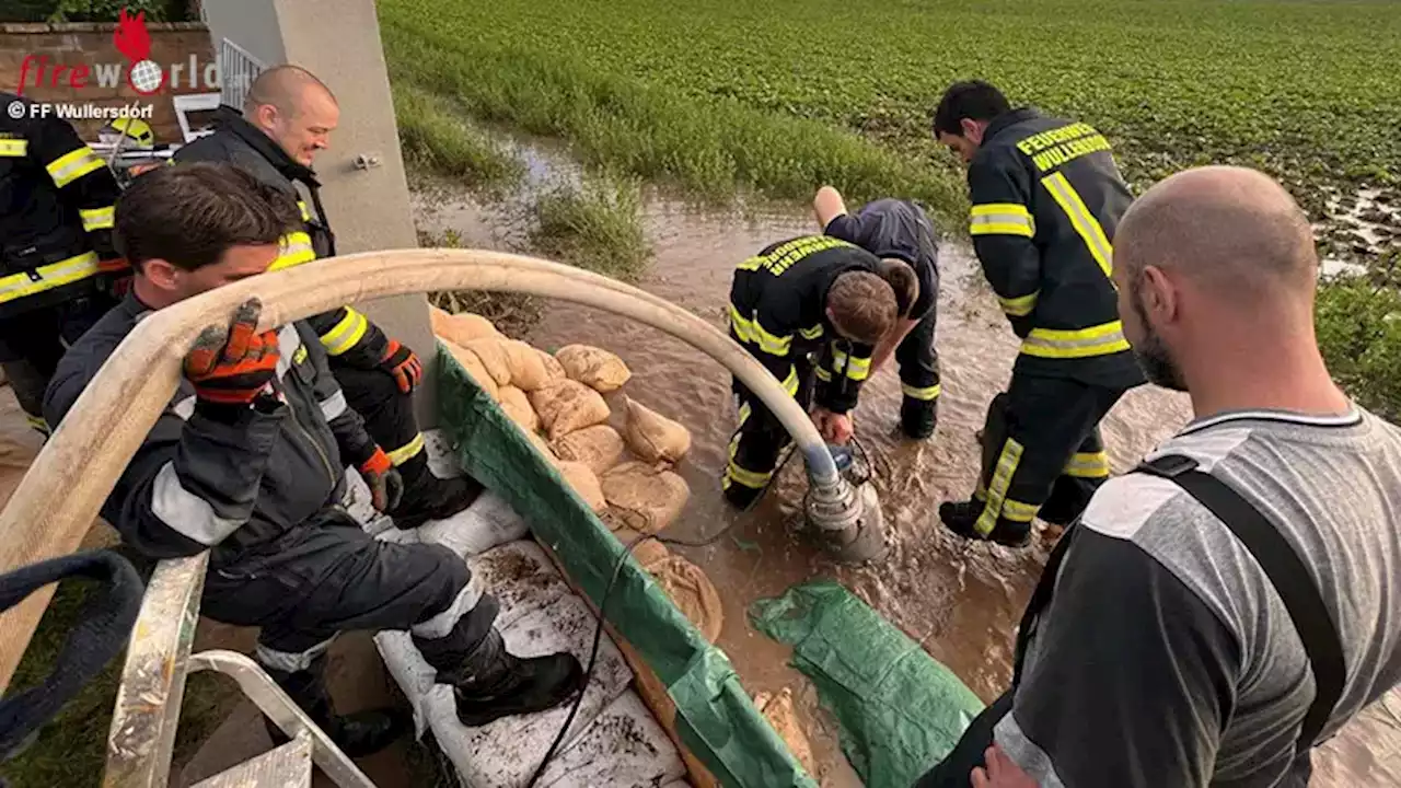 Nö: Wieder schwere Unwetter in Wullersdorf am 9. Juni 2023 → 700 Sandsäcke gefüllt