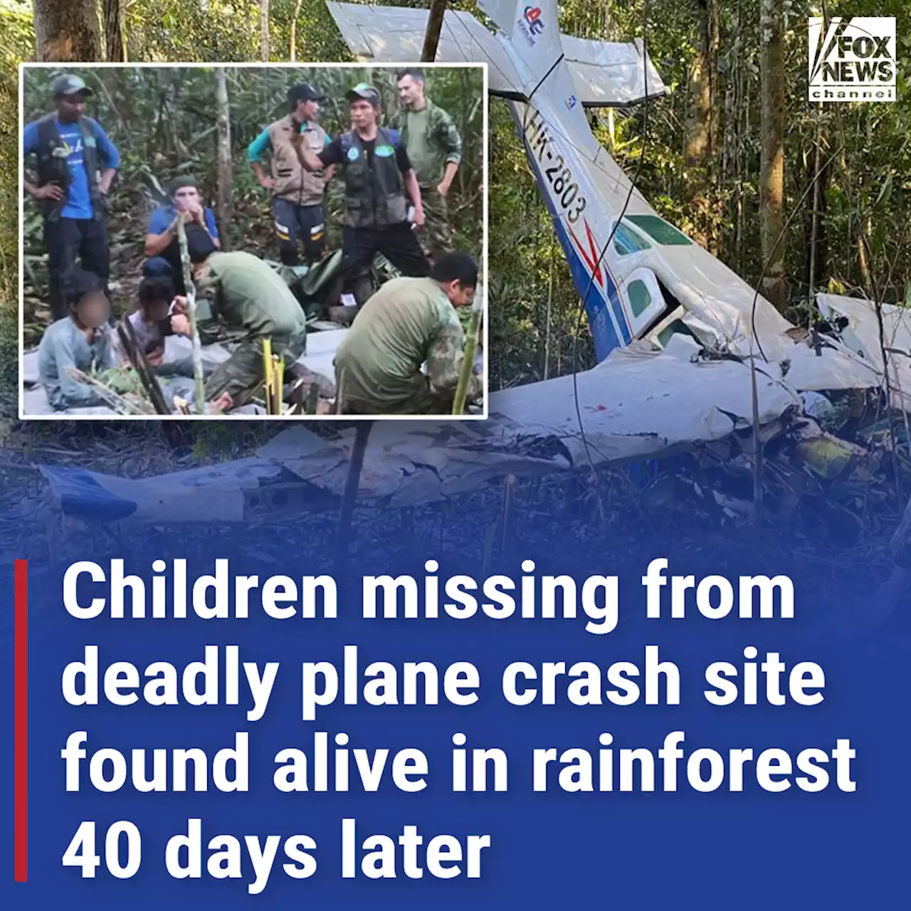 Missing Colombian children from deadly jungle plane crash found alive after 40-day search