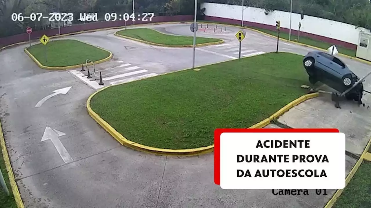 VÍDEO: Motorista quase capota carro em prova da autoescola na Argentina