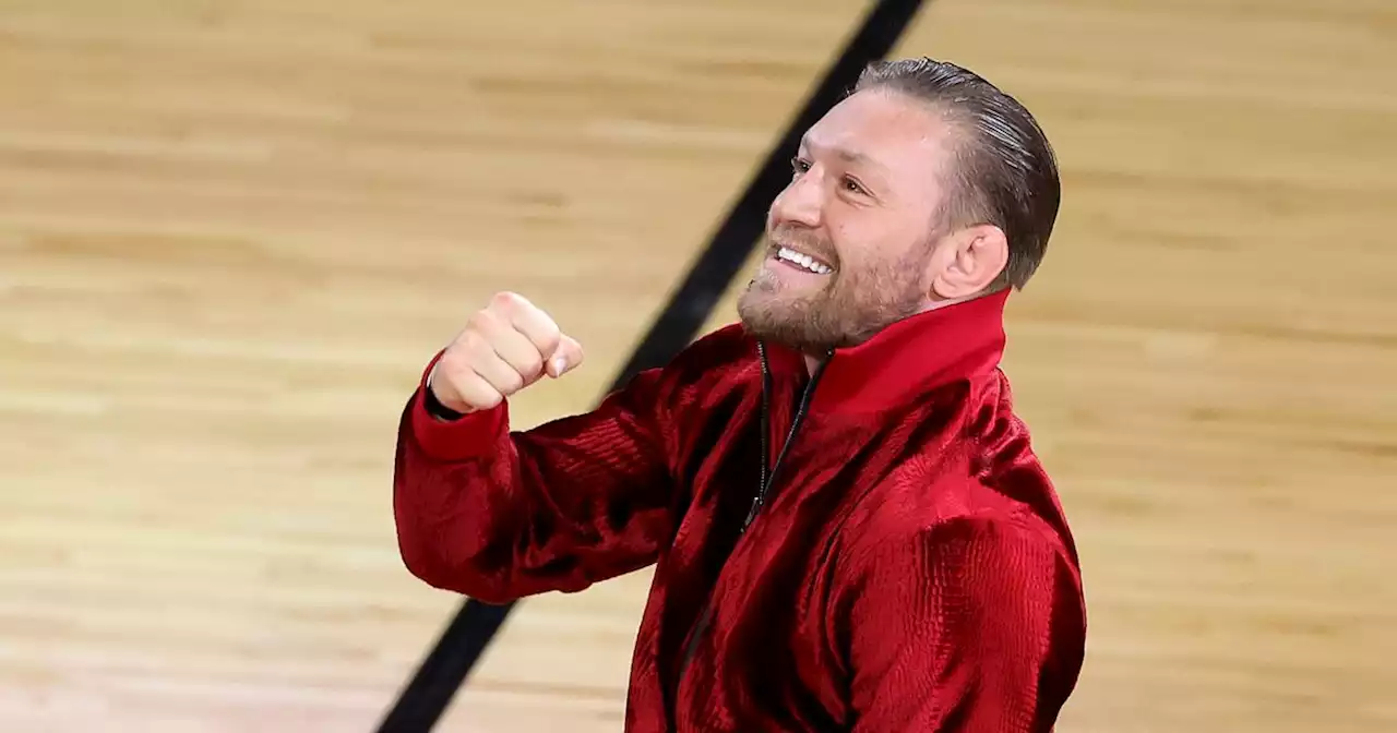 Conor McGregor knocks out Miami Heat mascot with huge punch and then sprays it