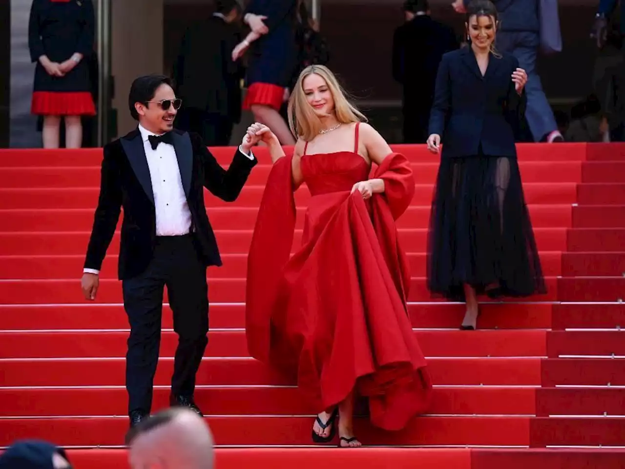 Jennifer Lawrence explains why she wore flip-flops on the Cannes red carpet