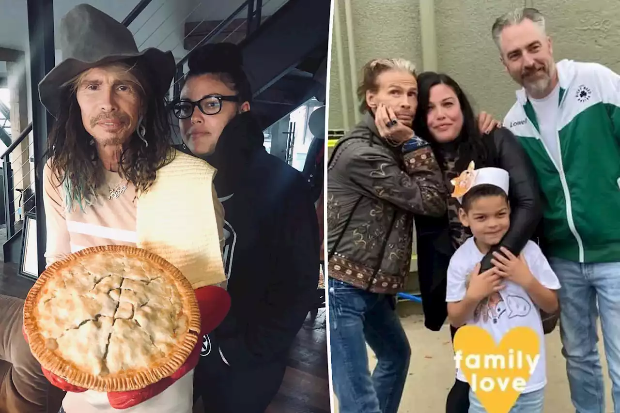 Steven Tyler poses for rare photo with daughter Mia, grandson Axton