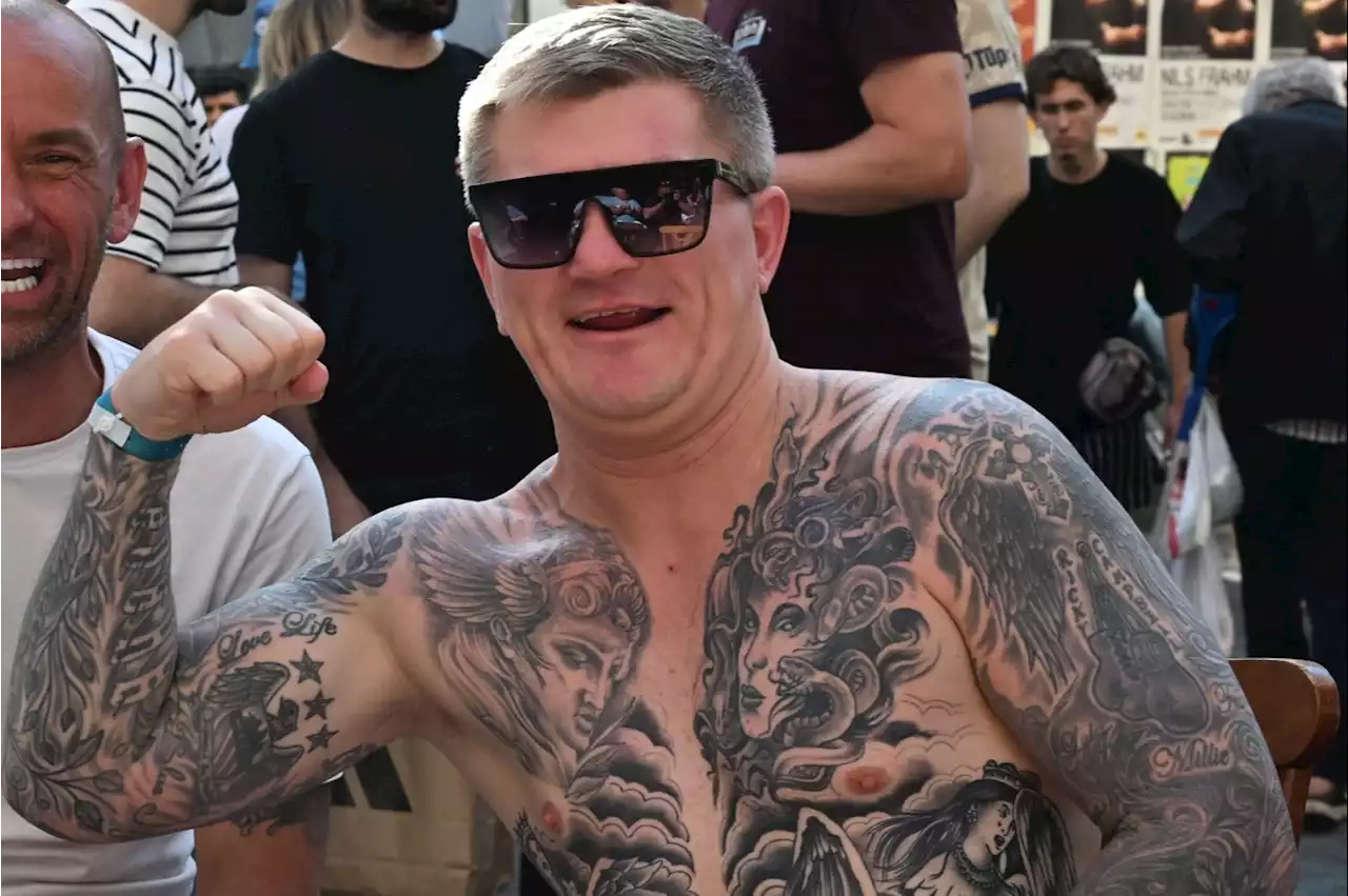 Shirtless Hatton gets on the beers ahead of Man City's Champions League clash