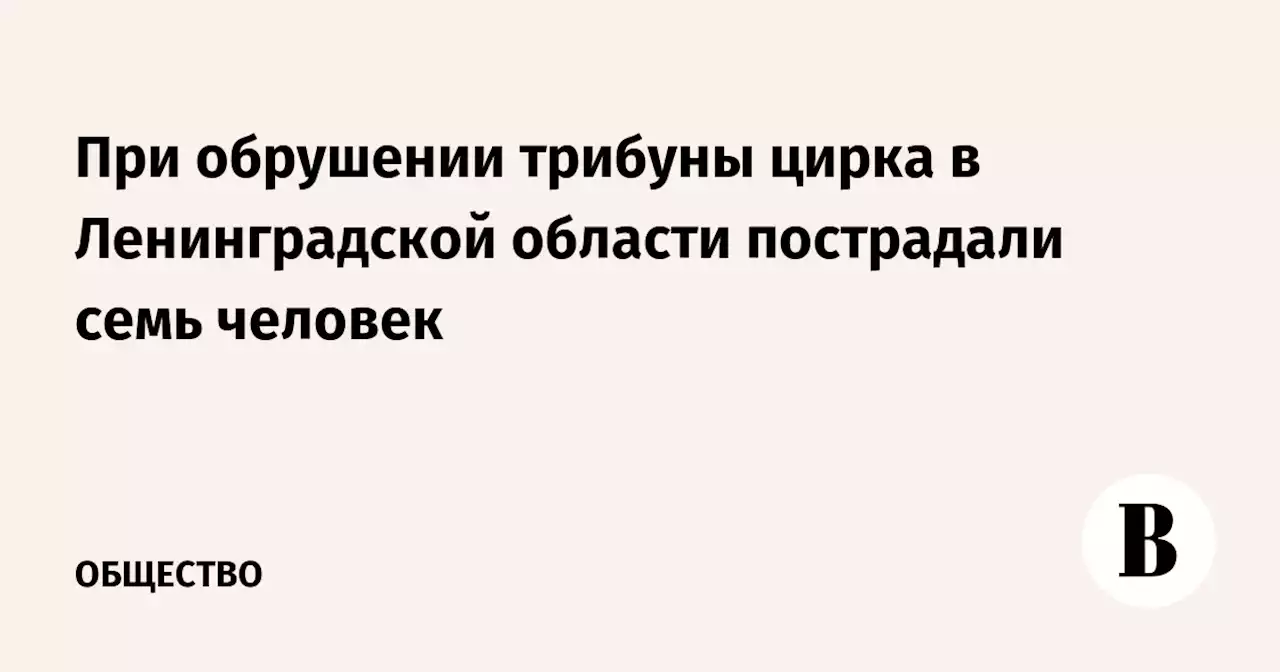 При обрушении трибуны цирка в Ленинградской области пострадали семь человек