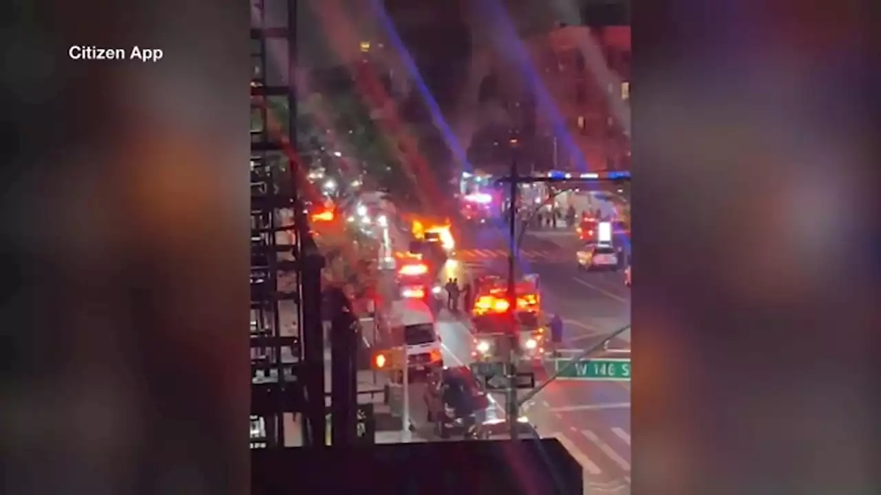 Unmarked police car bursts into flames in Manhattan crash; Woman, 3 NYPD officers hurt