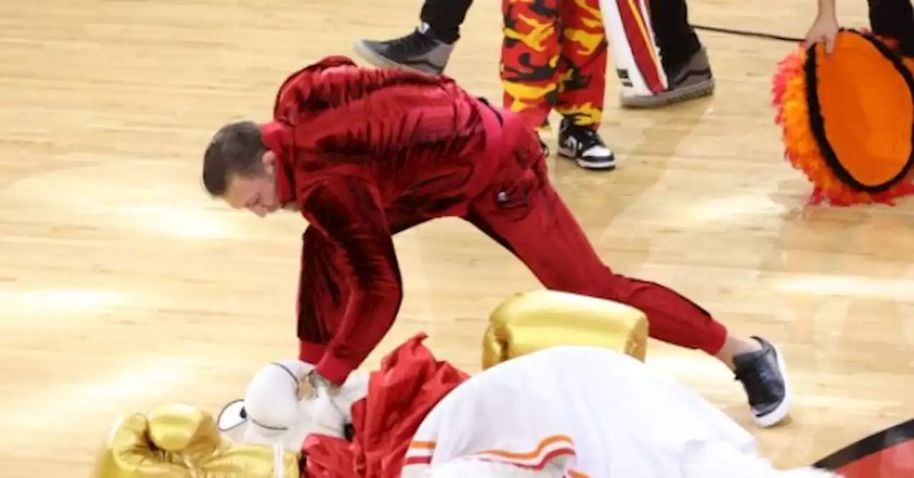 REPORT: Conor McGregor Sends Heat Mascot to ER After Brutal Punch During Halftime Show