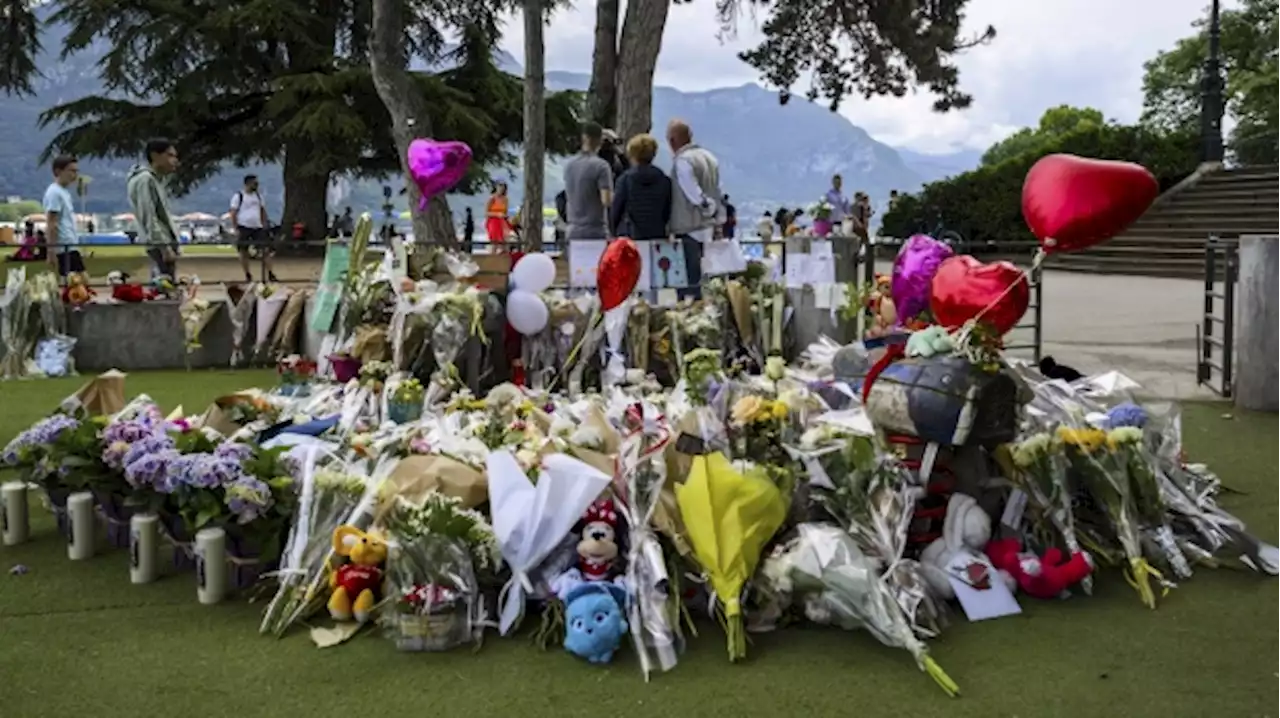 French town gathers at playground where young children were stabbed to support victims