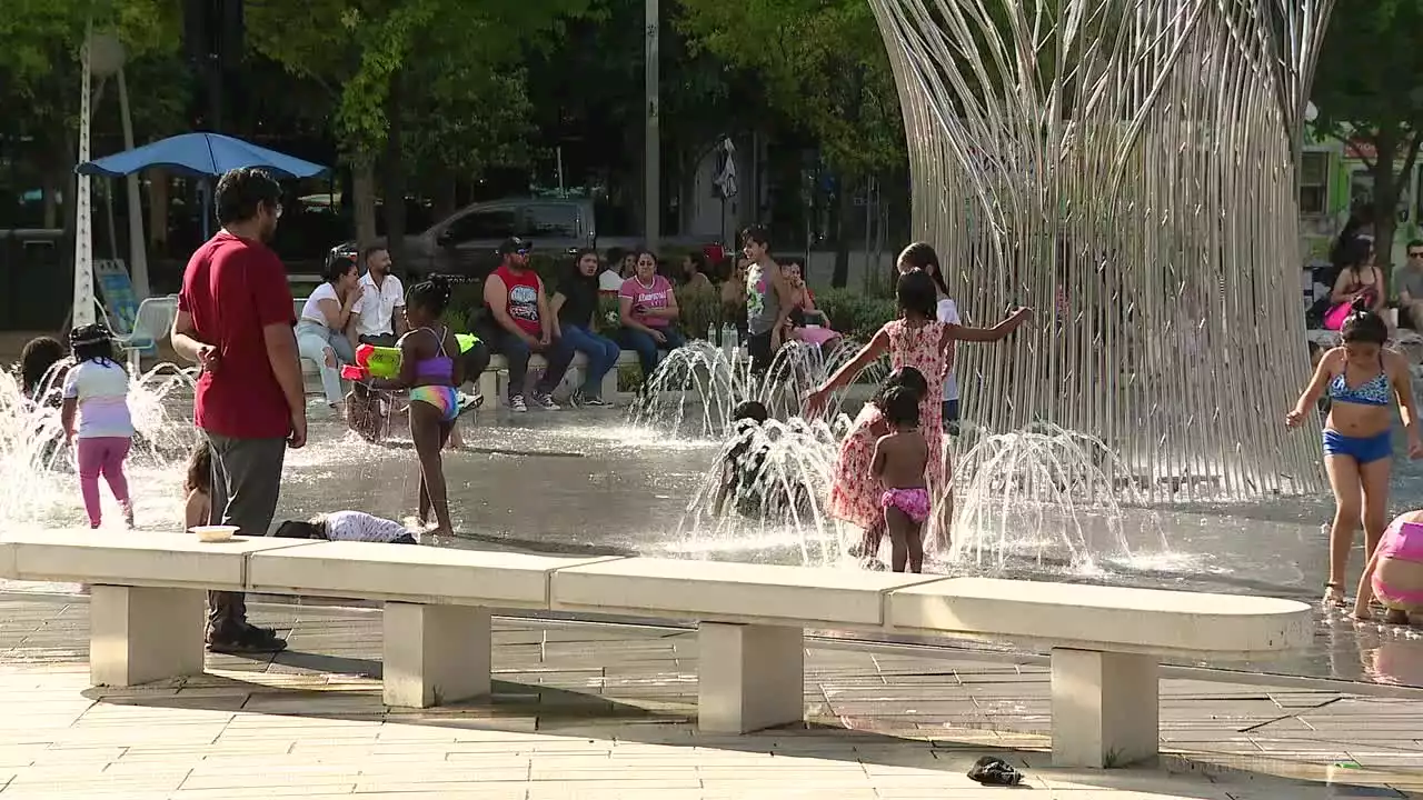 Klyde Warren Park visitors stay cool, keep an eye out for storms