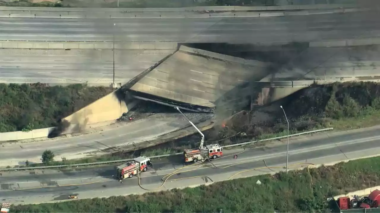 I-95 Philadelphia collapse: Tanker fire causes overpass to fall; all lanes shut down for miles