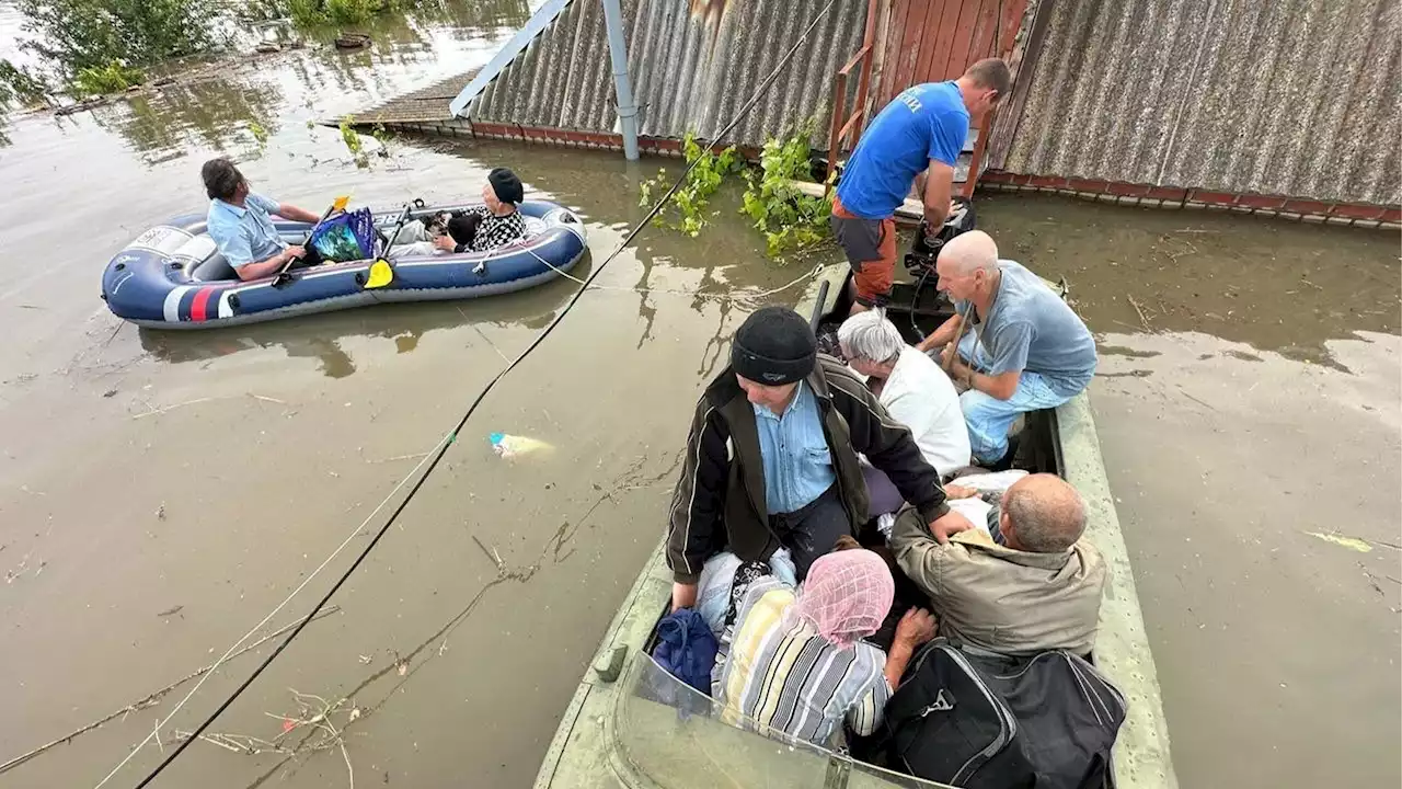 Following Kakhovka dam collapse in Ukraine US combat vets organization saving residents amid flooding