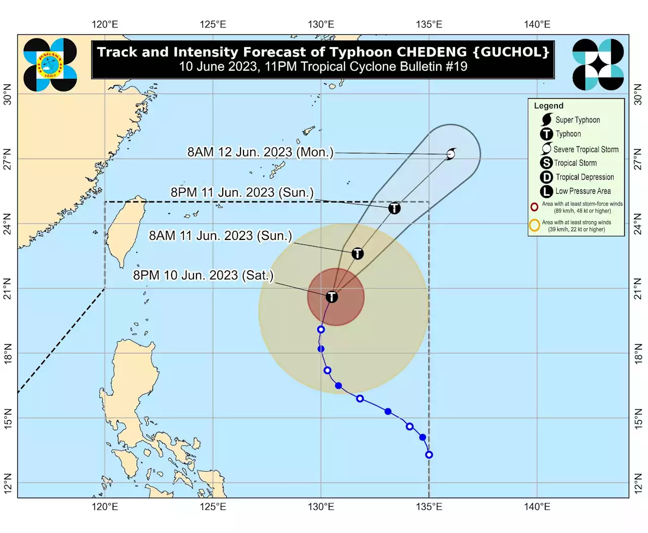 Chedeng expected to weaken, exit PAR either Sunday night or Monday