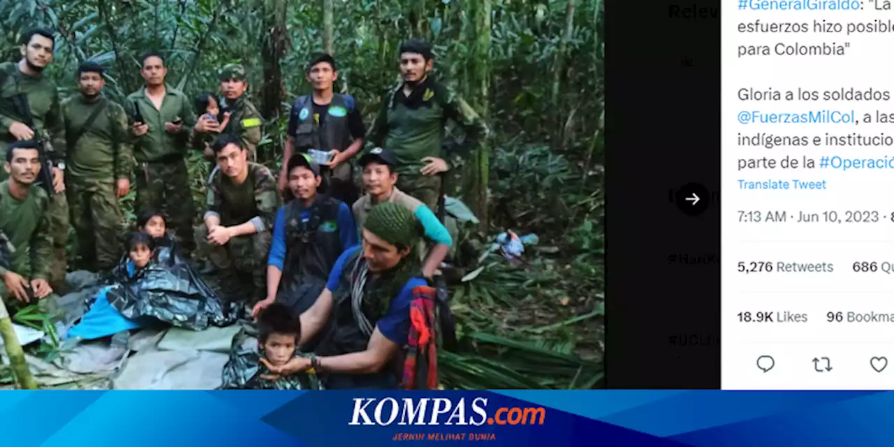 Cerita 4 Anak Korban Kecelakaan Pesawat, Terlunta-lunta Selama 40 Hari di Hutan Amazon Kolombia