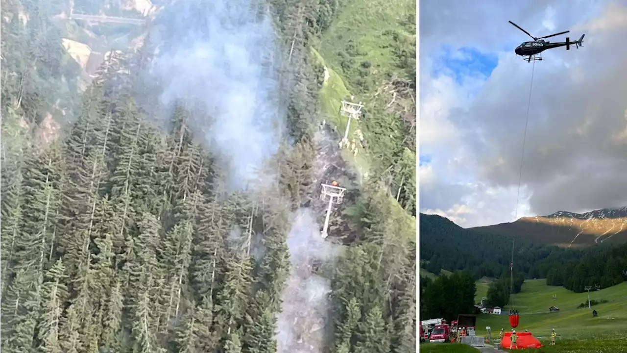 Waldbrand unter Gondelbahn: Großeinsatz in Tirol