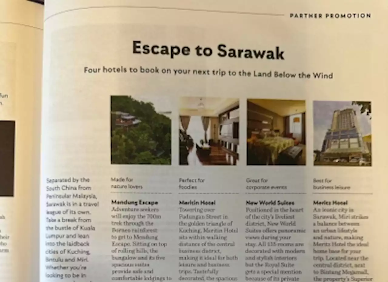 Deputy premier shocked to find misleading nickname for Sarawak in airline magazine