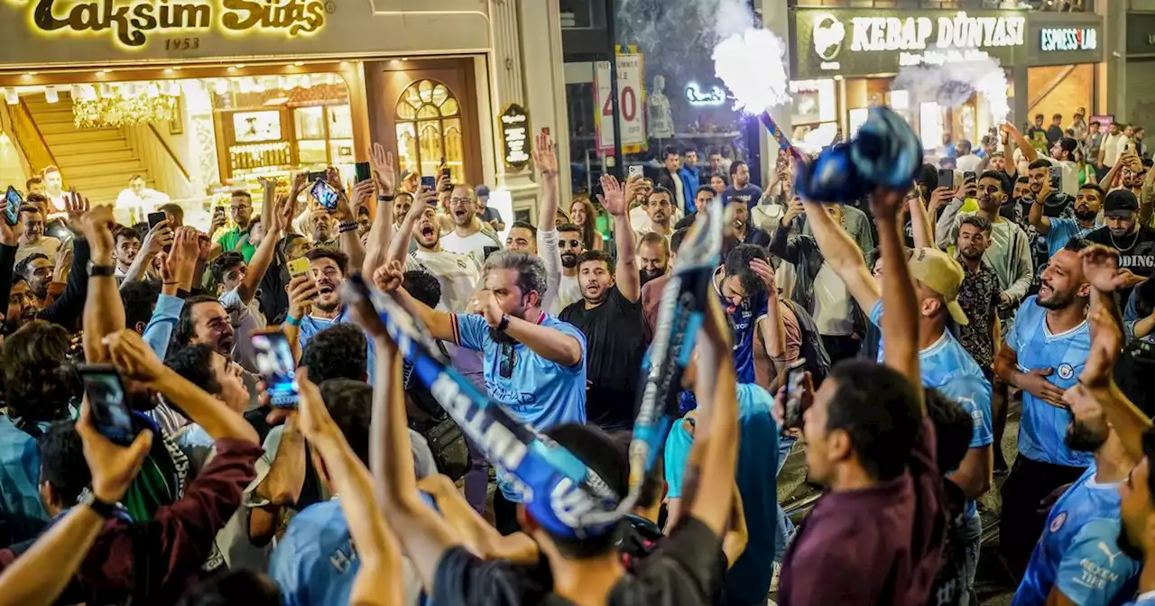 Man City fans party until sunrise in Istanbul after Champions League final