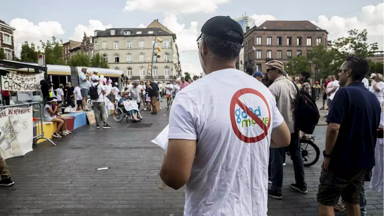 Quelque 200 personnes ont manifesté à Anderlecht contre le plan de mobilité bruxellois