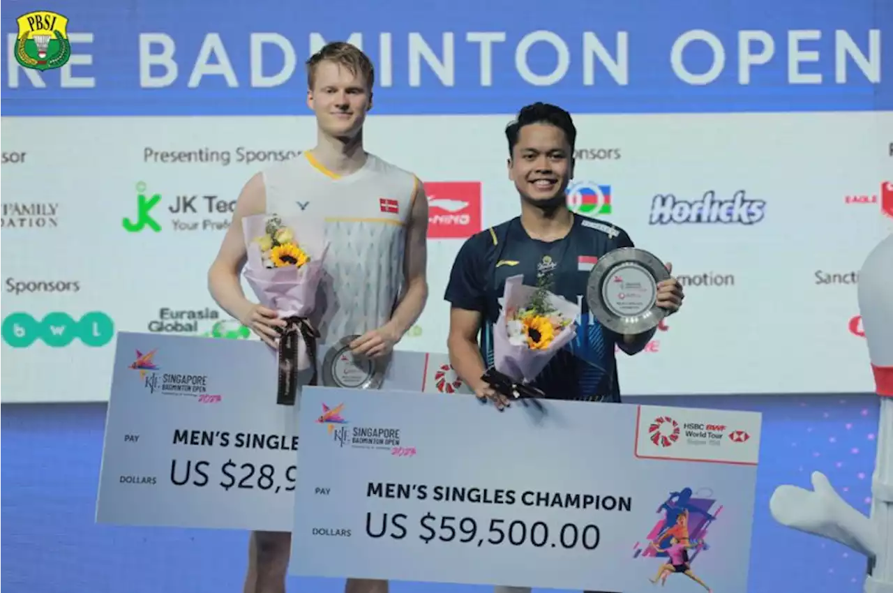 Anthony Ginting Pertahankan Gelar Juara Singapore Open 2023