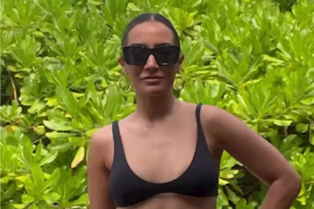 Frankie Bridge ditches her bra as she models crop top & bikinis on holiday