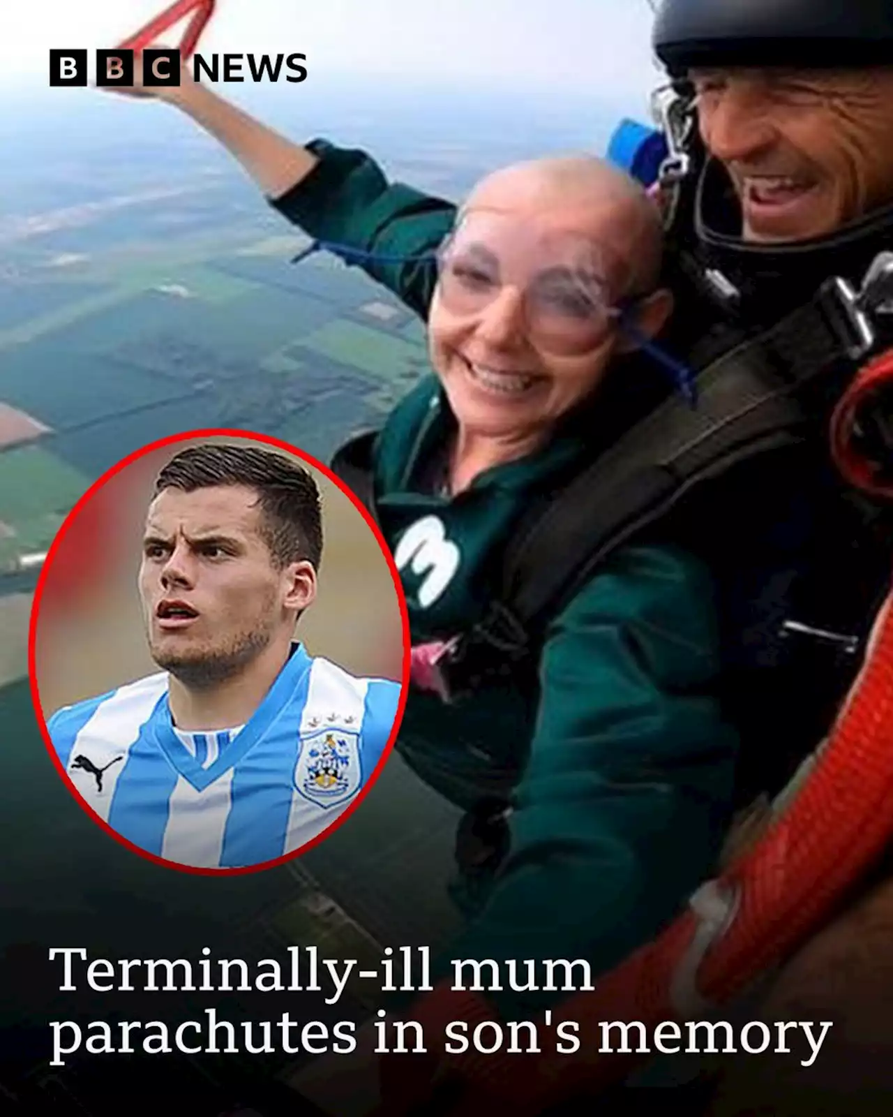 Jordan Sinnott: Terminally-ill mum parachutes in son's memory