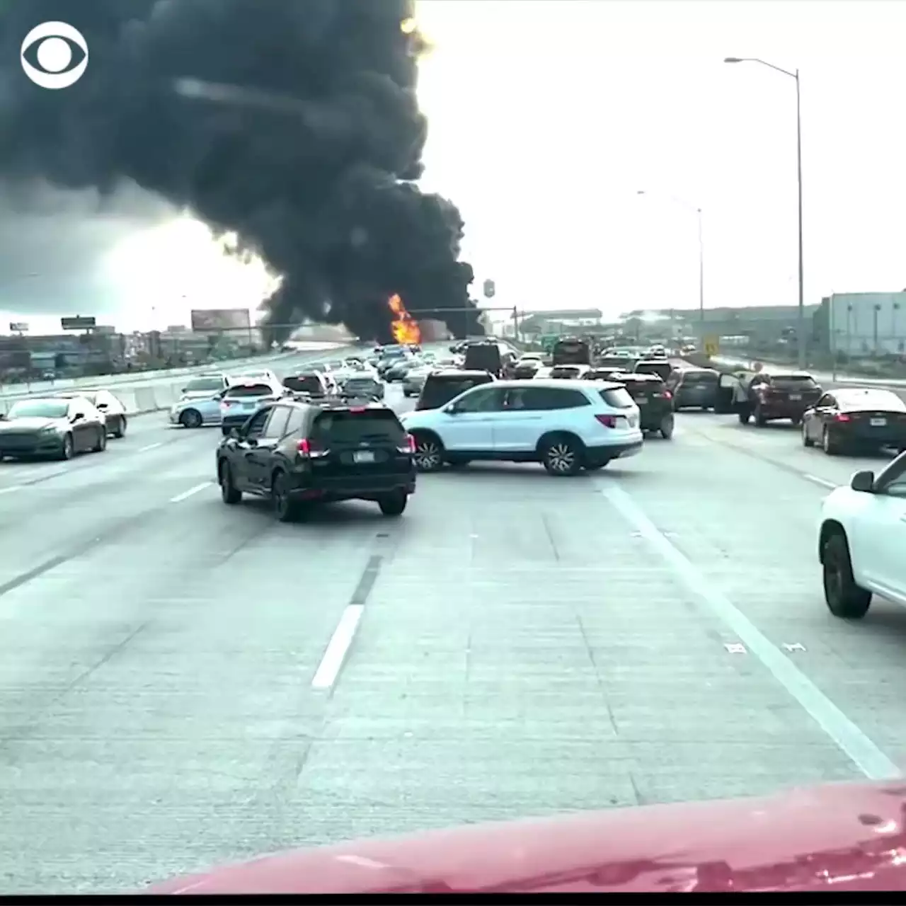 Vehicle fire causes I-95 overpass to collapse in Philadelphia, closing interstate