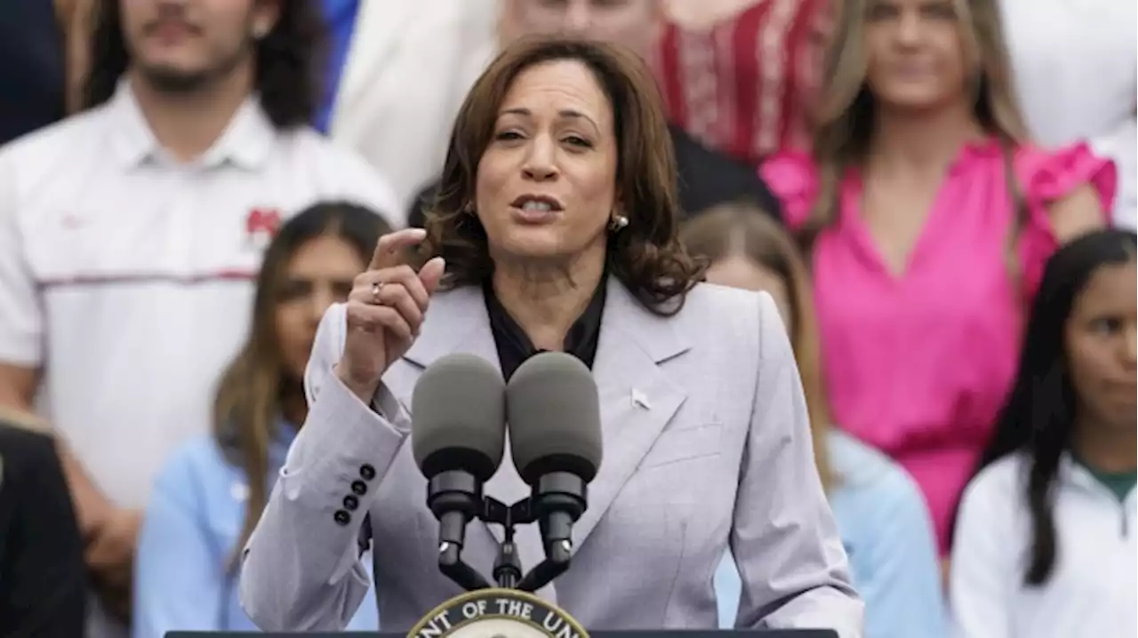 NCAA champion athletes go to White House, where Vice President Kamala Harris celebrates them