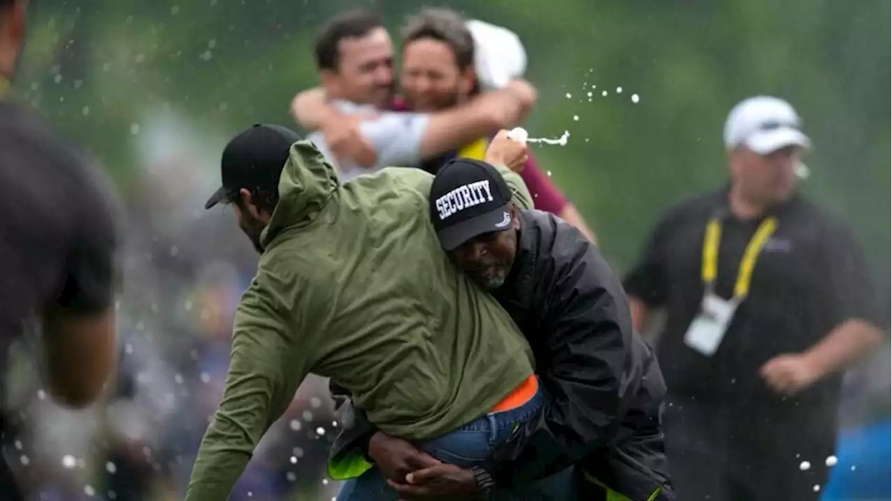 Golfer Adam Hadwin mistakenly tackled by security after Nick Taylor's Canadian Open win