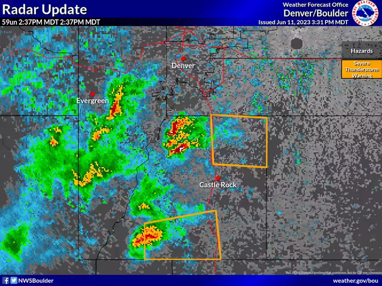 Severe thunderstorms and flash flood watches in effect for Denver area, Front Range Sunday