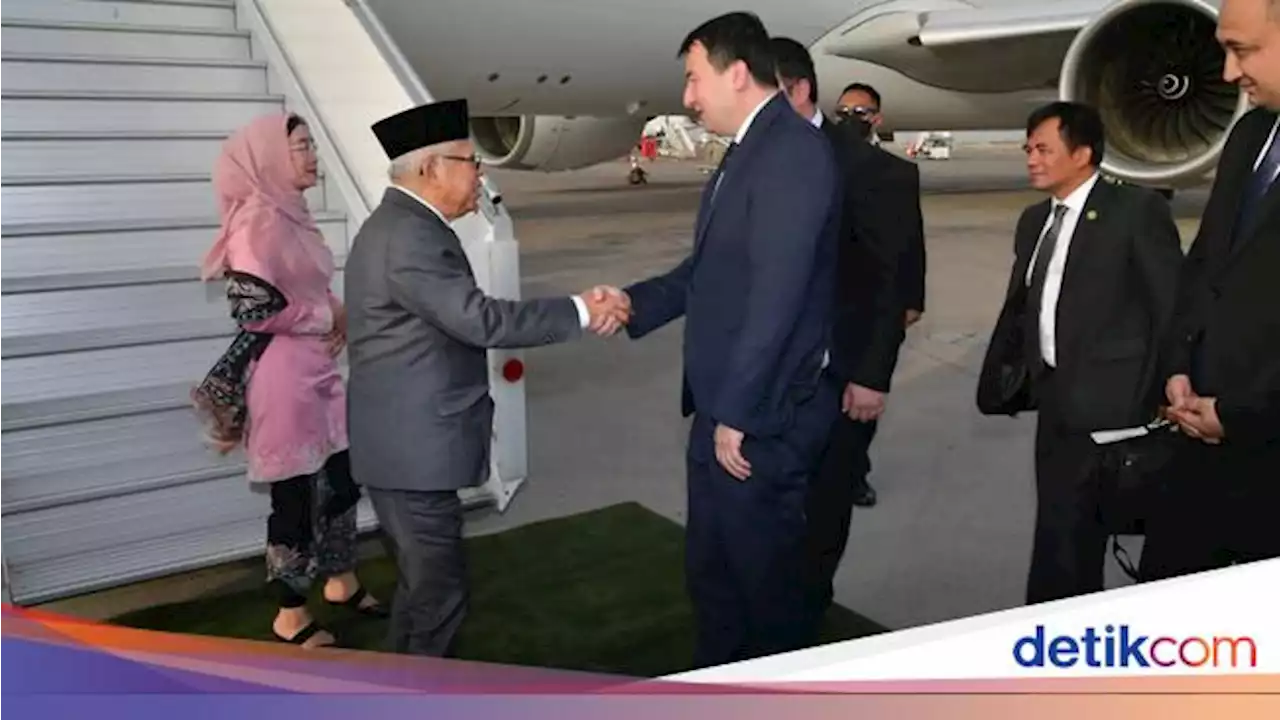 Ma'ruf Amin Tiba di Uzbekistan untuk Kunker, Disambut Wakil PM-Dubes RI