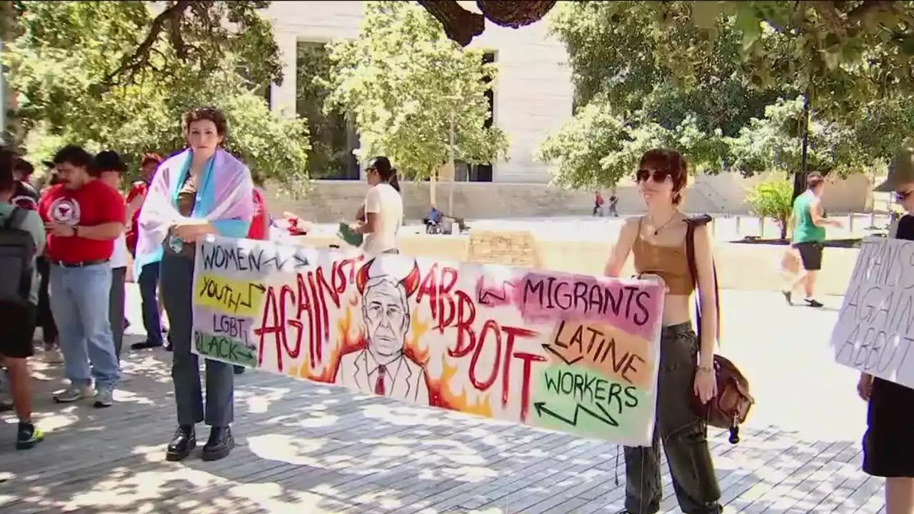 Dozens protest Gov. Abbott’s policies in downtown Austin