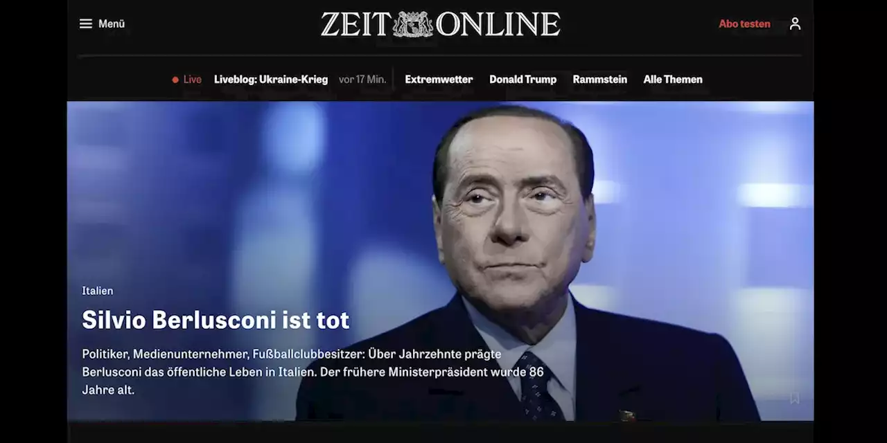 Le homepage nazionali e internazionali sulla morte di Silvio Berlusconi - Il Post