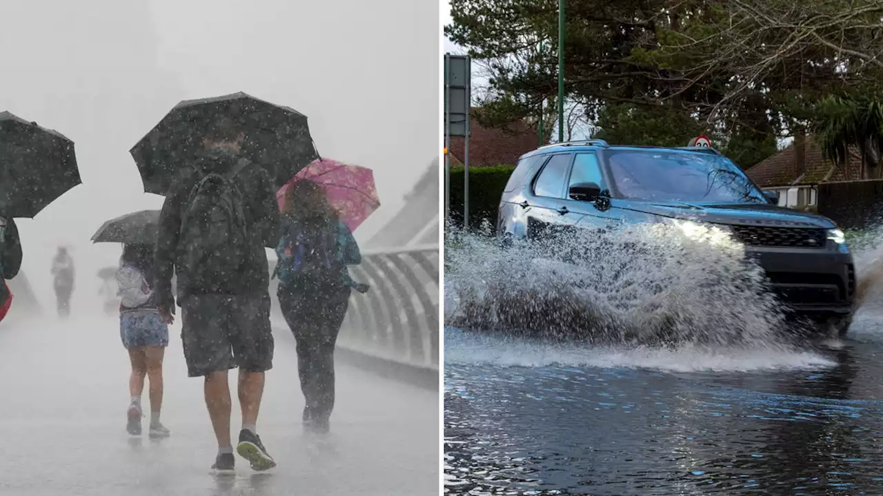 Amber weather warning issued issued for thunderstorms as UK is hit with torrential downpours