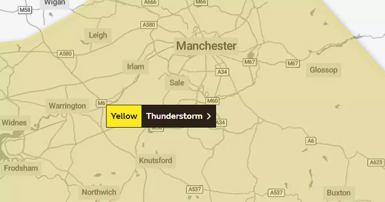 When thunderstorms are expected to hit Greater Manchester today