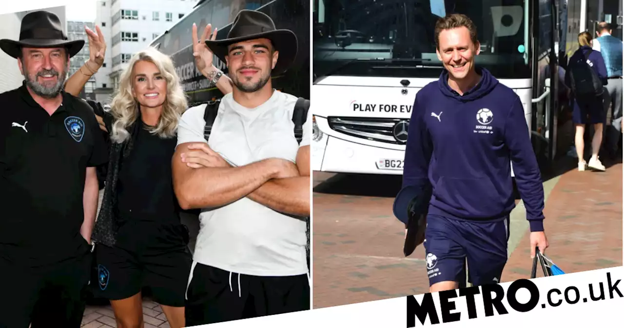 Soccer Aid 2023 stars look ready for action as they arrive at Old Trafford