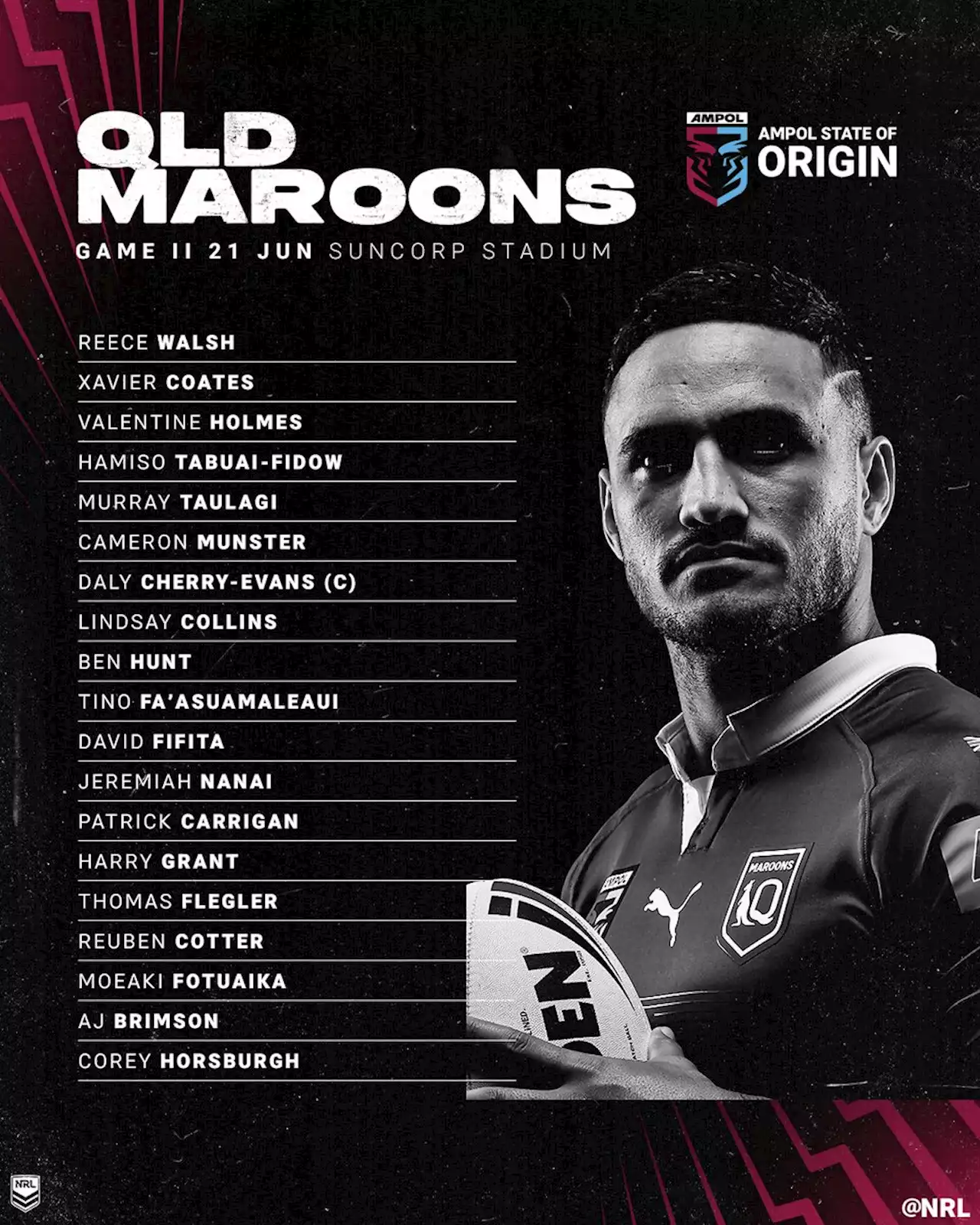 Injuries force changes to Maroons squad for Game Two