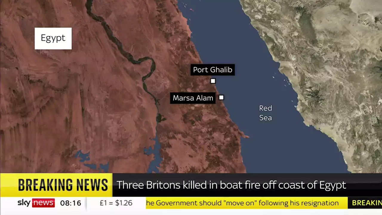 Three British passengers have died after boat bursts into flames off Egypt's coast