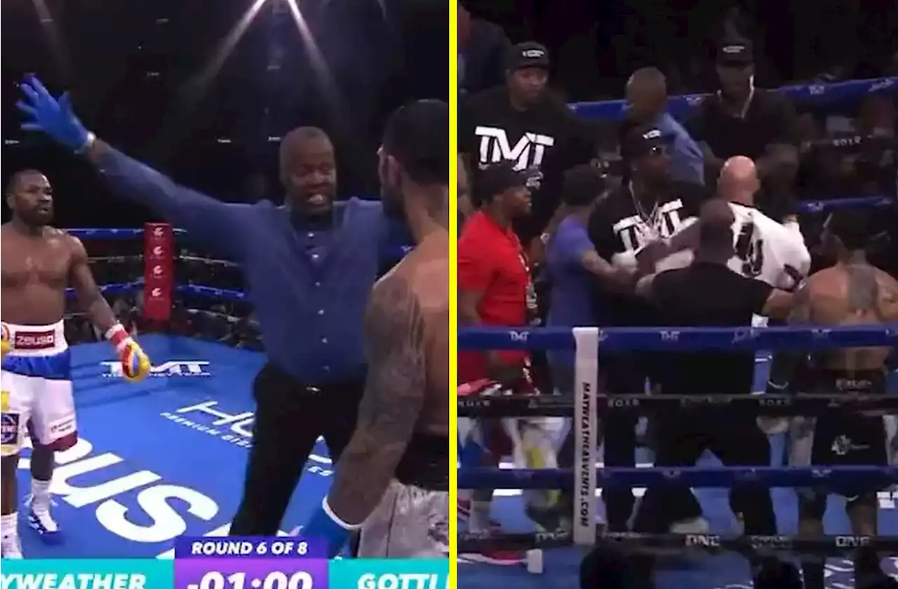 Police restore order as Floyd Mayweather exhibition descends into chaos with mass brawl