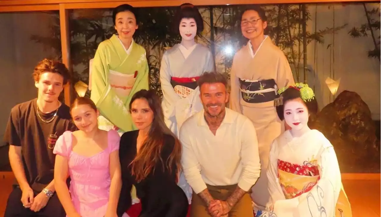 Inside David & Victoria's Beckhams' holiday to Japan as they pose with geishas