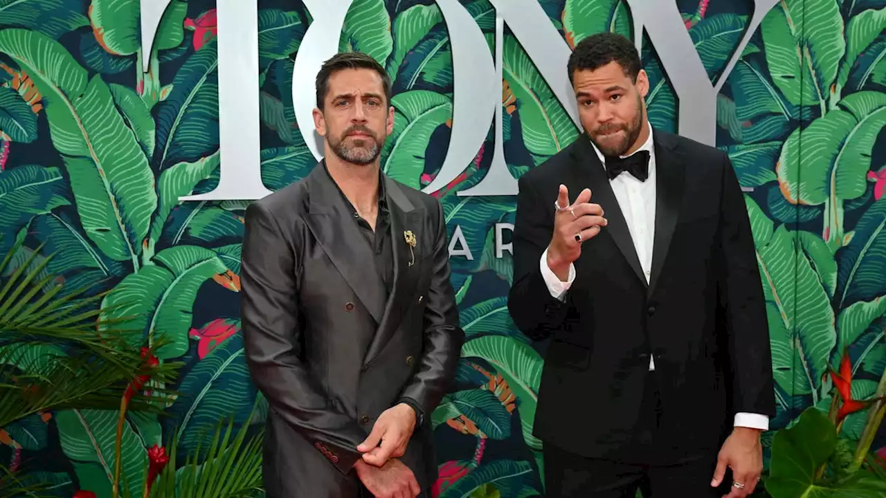 Aaron Rodgers attends 2023 Tony Awards with New York Jets teammate C.J. Uzomah