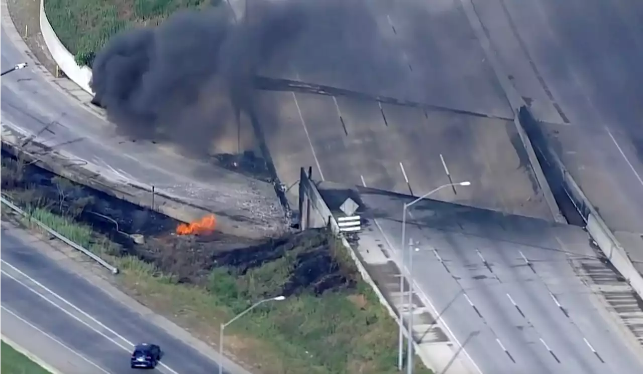 Long commutes start after part of I-95 collapses in Philadelphia following tanker truck fire