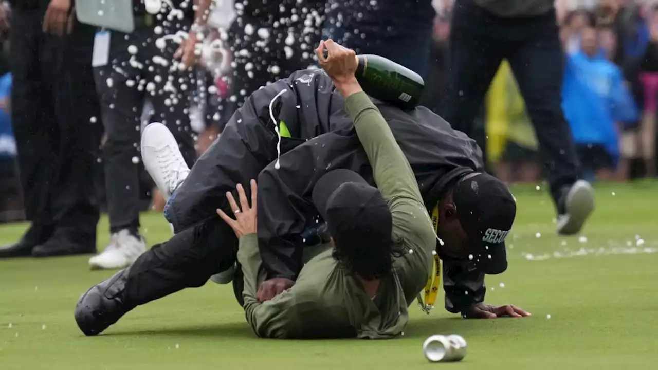 Sports world reacts to viral tackle on golfer Adam Hadwin during RBC Canadian Open celebrations