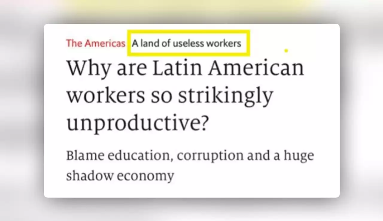 The Economist reescreve publicação sobre a América Latina após acusações de racismo