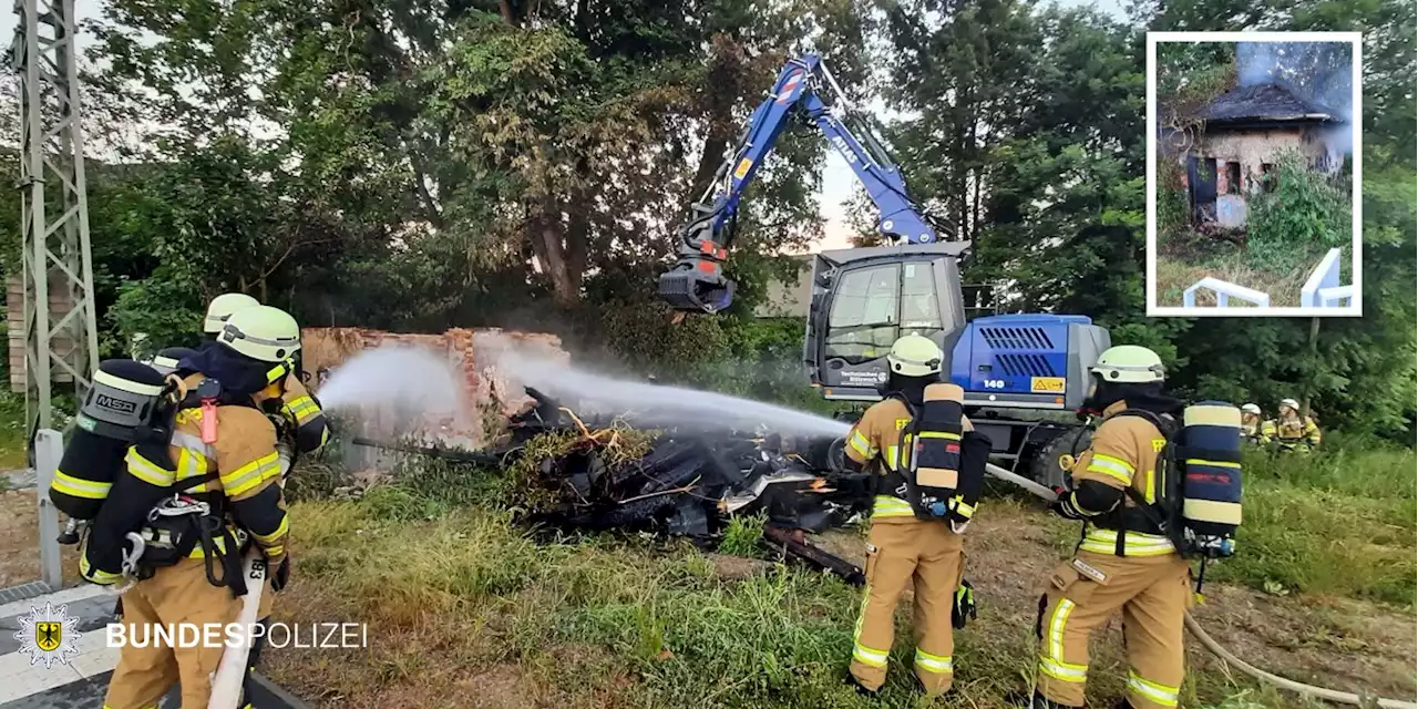 Brand auf Bahngebiet - Bundespolizei führt Schadensermittlungen