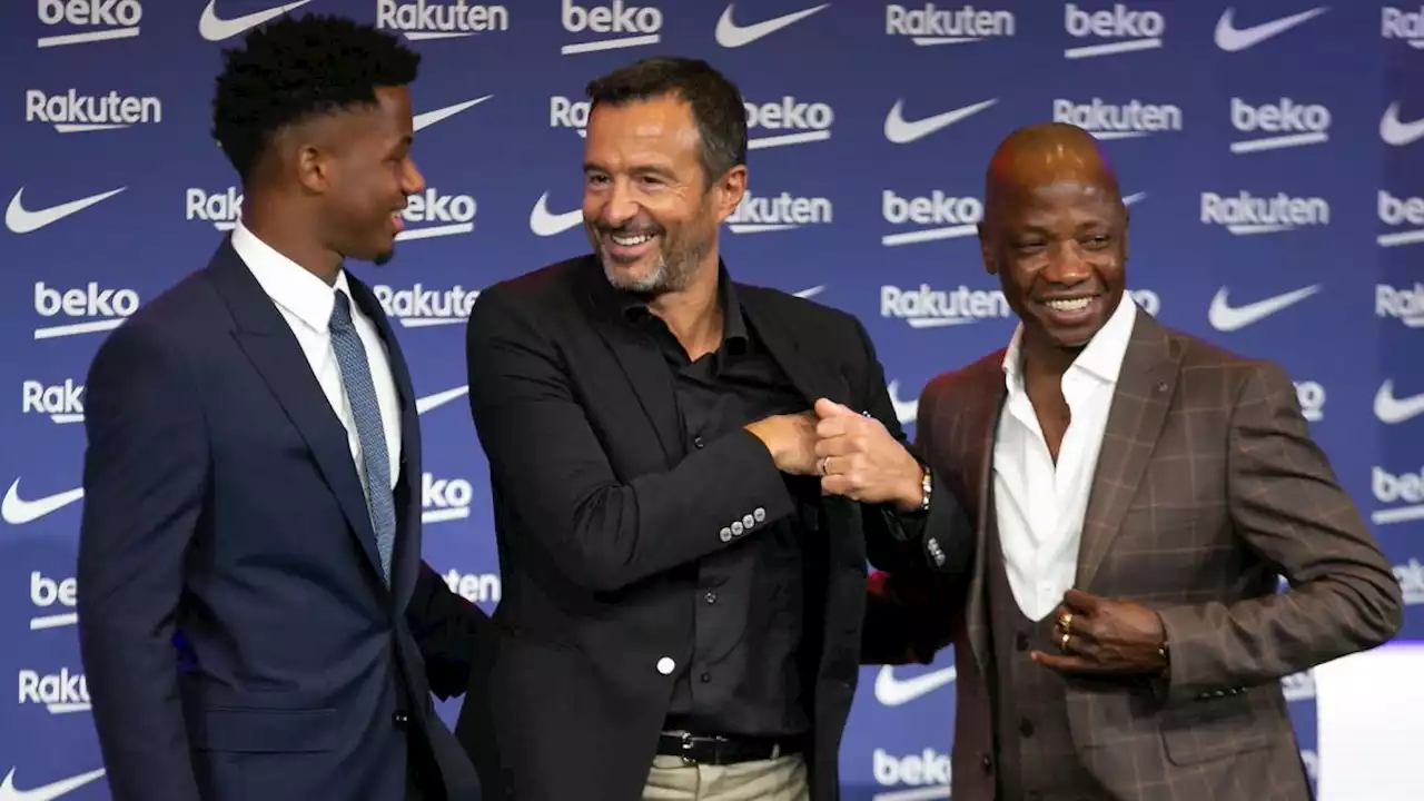 FC Barcelone : énormes tensions entre Ansu Fati et Jorge Mendes