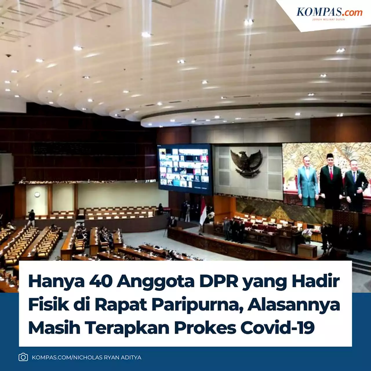 Rapat Paripurna DPR Dihadiri 40 Anggota Dewan secara Fisik, 200 Lainnya Virtual