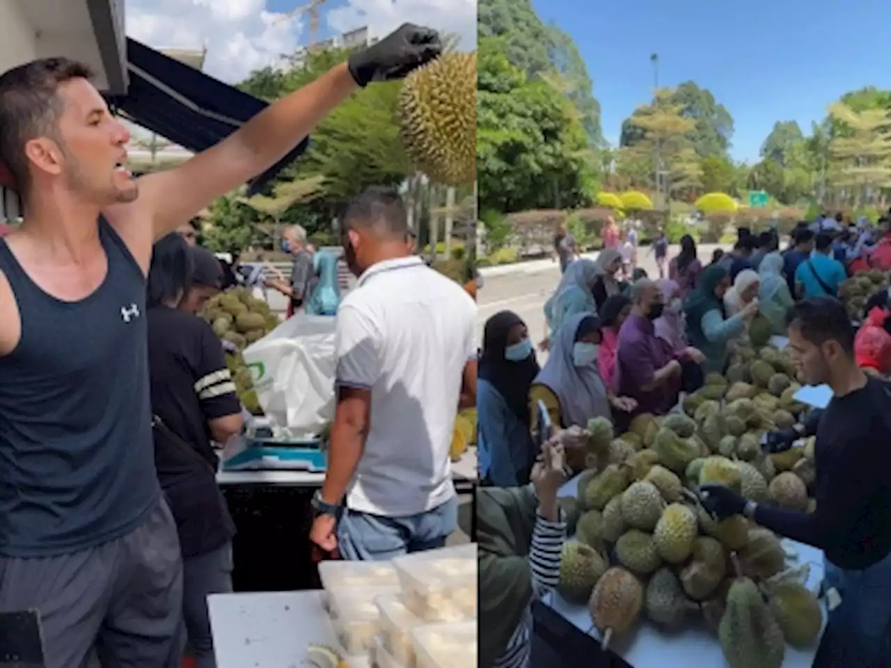 Celebrity entrepreneur Aliff Syukri extends pop-up durian stall operations for two weeks due to demand (VIDEO)