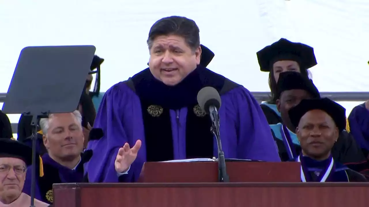 Pritzker gives ‘Office'-themed graduation speech at Northwestern, with Steve Carell present